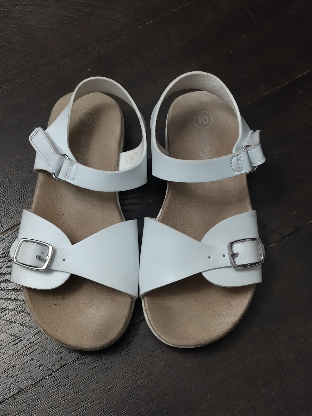 Cat & Jack White Buckle Strap Sandals